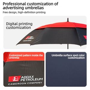 Parapluie de golf à double auvent avec logo personnalisé, ouverture automatique, manche droit, pour événements publicitaires, hôtels, cadeaux d'entreprise - Product Image 3