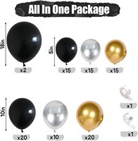 99 pièces noir or ballon guirlande arc Kit noir métallique or argent ballons de fête pour hommes remise des diplômes fête de retraite