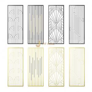 LL84 Paravent de séparation de pièce en acier inoxydable doré translucide, découpé au laser, design personnalisé, pour décoration intérieure, vente en gros - Product Image 1