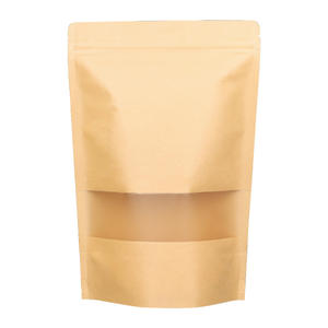 2025 זול הדפסה אישית פלסטיק שקית אריזה לעמוד עד תיק רוכסן בקר/תיק רוכסן נייר אריזה/תיק מלאכה עם חלון - Product Image 1