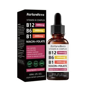 Ekspor Lintas Batas <span class=keywords><strong>VITAMIN</strong></span> <span class=keywords><strong>B12</strong></span> DROPS Suplemen Diet 60ml Penjualan Langsung Pabrik Sumber Dukungan O EM - Product Image 1