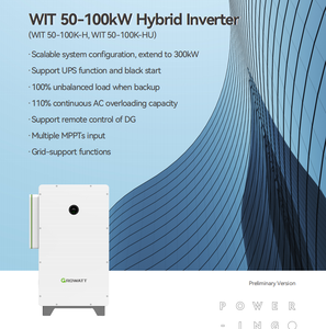 อินเวอร์เตอร์พลังงานแสงอาทิตย์ไฮบริดสามเฟส380V พร้อม100K <span class=keywords><strong>hu</strong></span>/au ด้วย7/8/10 mppts 50KW 63KW 75KW - Product Image 3