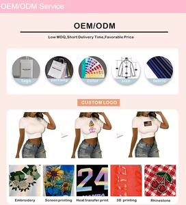 Camiseta Corta para Mujer al por Mayor, de Alta Calidad, con Logotipo Personalizado, Tallas Grandes, Estampado Puff, Lisa, para Entrenamiento, con Logotipo - Product Image 6