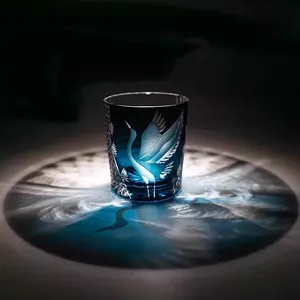 Vaso de Cristal Japonés Tallado a Mano con Diseño de Grulla de Pino Edo Kiriko, de Alta Calidad, Reutilizable, para Chupitos, Vino o Brandy, Hecho en China - Product Image 4