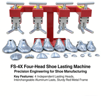 Machine à coudre les semelles à quatre têtes FS-4X, équipement de formage supérieur de 20 kg, certifiée CE, prix usine, garantie 1 an