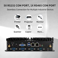Mini PC sans ventilateur Core I5-7200U Windows 11 Pro 8 Go de RAM 256 Go de SSD 6 ports COM Double LAN 4K HD VGA Fonctionnement 24h/24 et 7j/7