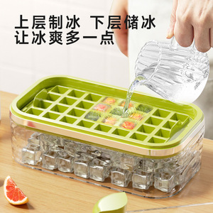 Ice Cube Mold 64 Grids Double Layer Food Grade Silicone One Click Release Summer Cooling - Product Image 2