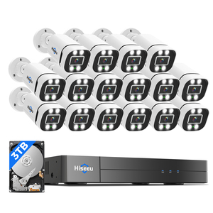 Hiseeu 5MP H.265 16ch AI Smart Detection <strong>CCTV</strong> Camera SystemOutdoor Video Surveillance Home Security 5 in 1 <strong>DVR</strong> Kit