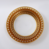 Assiettes de vaisselle rondes réutilisables PS Durable Party Wedding Décorer l'assiette de charge en plastique