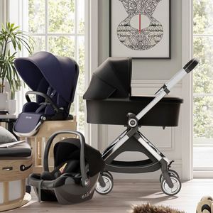 Nouveau produit phare 2025 : Poussette de luxe 3-en-1 personnalisable OEM avec siège auto, haute vue, pliable, vendue directement par un fournisseur chinois - Product Image 2