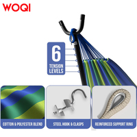 WOQI-Balançoire hamac d'extérieur portable en acier avec corde en coton et parachute