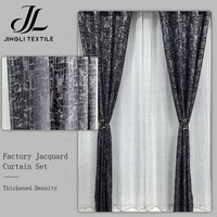 Rideau Occultant Décoratif Jacquard à Œillets, Lot de 3 Pièces, Épais, Haute Densité, 100% Polyester, Motif Géométrique Abstrait