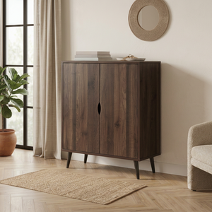 Meuble à chaussures moderne à 4 niveaux en bois SC234 Columbia Walnut, organiseur de rangement pour entrée, pour la maison - Product Image 1