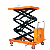 Chariot élévateur à ciseaux semi-électrique mobile avec télécommande sans fil, plateforme hydraulique 1000 kg 1,7 m, frein silencieux, roulettes