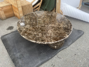 โต๊ะกาแฟทรงกลมทันสมัยความสูงต่ำพร้อมจักรพรรดิเข้มหินอ่อนทรงกลมดีไซน์สร้างสรรค์เฟอร์นิเจอร์บ้าน - Product Image 5