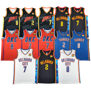 Hochwertige Bestickte Erwachsenen-Basketball-Uniform <span class=keywords><strong>2</strong></span> Gilgeous-Alexander 7 Holmgren Trikots - Product Image 1