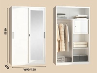 Grande armoire en acier à 3 portes, placard de rangement en métal avec tiroirs et miroir pour chambre à coucher, appartement