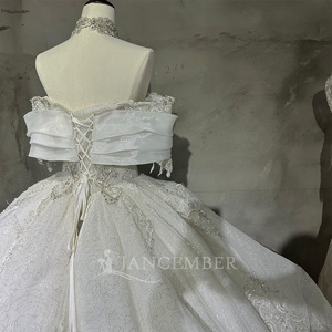 Robe de mariée Jancember Wx102 style princesse coréenne, jupe bouffante, coupe ajustée, ornée de diamants brillants, pour mariées élégantes - Product Image 3