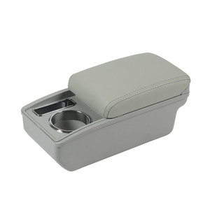 Vtear Bracciolo Anteriore in ABS con Porta USB e Portabicchieri, Vano Portaoggetti Interno per <span class=keywords><strong>Skoda</strong></span> <span class=keywords><strong>Rapid</strong></span> 2013-2018, <span class=keywords><strong>Accessori</strong></span> Auto - Product Image 2