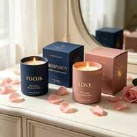 Bougie parfumée d'affirmation personnelle C&H, bougie de manifestation en cire de soja dans un bocal en verre mat multicolore pour le yoga et la guérison spirituelle