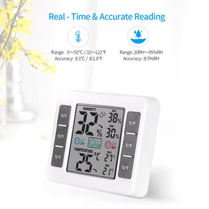Bureau Magnetisch Aan De Muur Gemonteerde Compacte Thermo-Hygrometer Binnenshuis Met Comfortindicator Max Min Record Voor Thuiskantooromgevingen - Product Image 2