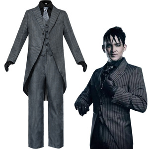 Costume de Cosplay pingouin pour hommes, costume complet à rayures noires, pour jeu de rôle, Anime - Product Image 1