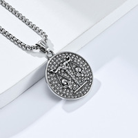 Collier Pendentif Constellation Zodiaque Verseau Taureau Motif Animal Sertissage Pavé de Diamants Acier Inoxydable Tendance