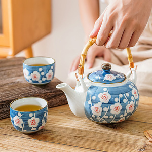 Juego de Té Japonés de Cerámica con Tetera y Taza, Juego de Té Azul y Blanco para Adultos - Product Image 3