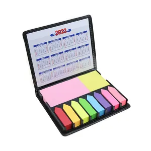 Promotional Memo Pallet Custom Sticky Note Set Desktop Sticky Note Pads with PU Leather Box