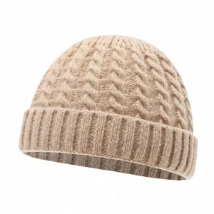 Nouveau Bonnet Tricoté Jacquard Tressé Vintage Automne Hiver 2025 – Bonnet Court Style Pêcheur pour Hommes, Idéal Streetwear - Product Image 5