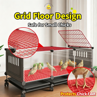 Cage à poulets et cailles robuste en plastique PP avec plateau, emballage en boîte, fenêtre transparente et système anti-évasion pour extérieur et intérieur