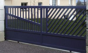 Conceptions de porte principale en aluminium pour maison et jardin sur mesure barrière de jardin en métal enduit de poudre découpée au <span class=keywords><strong>laser</strong></span> porte coulissante automatique pour villa - Product Image 2