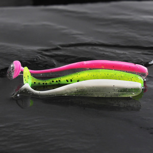 Señuelo blando Aohu con cola en T de 10 cm para pesca de lubina en agua dulce, cebo de fondo. - Product Image 3