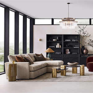 Lámpara de Araña de Latón Art Deco de Lujo para Comedor y <span class=keywords><strong>Hotel</strong></span>, con Varillas de Cristal Escalonadas, LED E12, Venta al por Mayor de Fábrica, Lámpara de Araña Aurora de 3 Niveles - Product Image 3