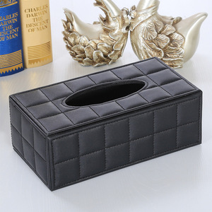 Caja de pañuelos de cuero con logotipo personalizado para restaurante y hotel, caja de almacenamiento de pañuelos de sobremesa - Product Image 3