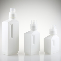 Bouteille pompe carrée en plastique HDPE de 1000 ml avec bouchon à vis pour savon liquide, lessive et liquide vaisselle – Vente en gros