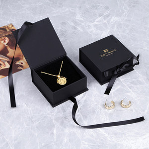 Boyang Cheap Black Book Style <b>Gift</b> Paper Bracelet Necklace Jewelry Package <b>Box</b> - Product Image 3