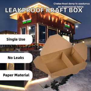SenAng05 Disposable Leakproof Kraft Paper Custom Shape Takeaway <b>Boxes</b> for Fast Food Sushi & Pet Food Packaging - Product Image 2