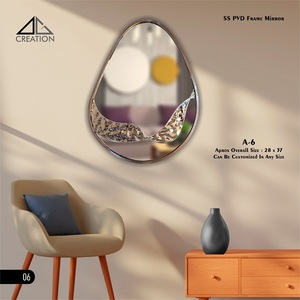 Bring Style And Durability Together With This Hammer Design SS PVD Frame <b>Mirror</b> Made From Premium SS 304 <b>For</b> <b>Long</b> Lasting - Product Image 3