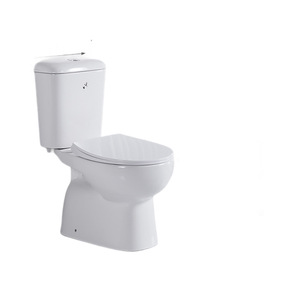 WC moderne en céramique à deux pièces, à siphon, à poser au sol, blanc, 6009 - Product Image 2
