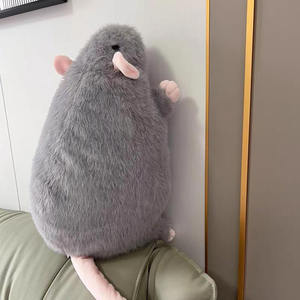 Peluche de Rata Gorda Marrón, Juguete de Peluche Súper Suave, <span class=keywords><strong>Rat</strong></span>ón Gris Regordete, Almohada de Animal Acogedora y Adorable para Niños, Adolescentes y Adultos, Peluche Ecológico para Abrazar - Product Image 4
