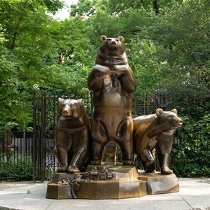 Outdoor Custom Home Garden City Park Decoration Polished Metal Animal Eagle <strong>Bear</strong> Catching Bird <strong>Figurine</strong> - Product Image 5
