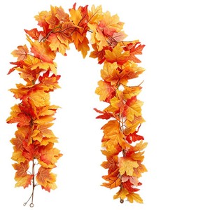 Here Artificial Autumn Maple <b>Leaf</b> Vines 6ft Indoor Outdoor <b>Decor</b> <b>Wall</b> Hanging Party Decoration - Product Image 5