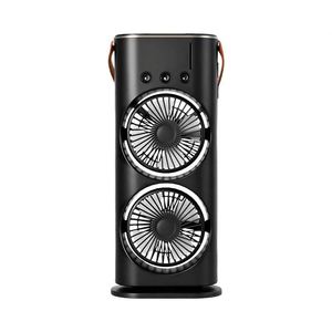 Ventilador de Refrigeración por Agua Portátil 360 °   Ventilador de refrigeración de doble cabezal, elegante y minimalista, con oscilación, para oficina - Product Image 1