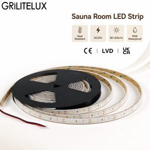 ไฟเส้นสำหรับซาวน่า DC24V SMD3030 80 LED/m IP68สีขาวอบอุ่น160-180lm ตัวเลือกพลังงานคู่แบบยืดหยุ่นสำหรับโรงแรมสปา - Product Image 1