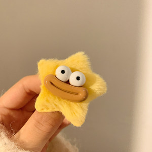 Pinza de Pelo de Felpa con Forma de Estrella Adorable y Regordeta, Color Amarillo, Diseño Personalizado para Niñas y Mujeres, Gran Venta - Product Image 4