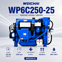 Moteur diesel marin Weichai WP6C250-25 168 kW 225 CV 2425 tr/min 4 temps 6 cylindres pour la propulsion des navires de pêche