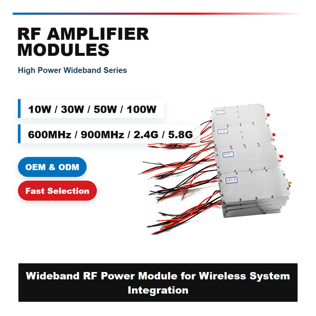 100W 50W 30W 10W RF Power Amplifier Module 600MHz 900MHz 2.4GHz 5.8GHz Wireless HF Module