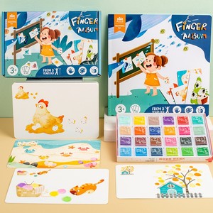 ชุดของเล่นสำหรับ<span class=keywords><strong>เด็ก</strong></span>สมุดระบายสีด้วยนิ้วมือชุดของเล่นสมุดระบายสีสำหรับเด็กอนุบาลแผ่นหมึกสำหรับเด็ก - Product Image 1