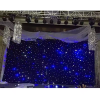 En popüler düğün fon perde kumaşı RGBW renkli led yanmaz kumaş ışık Dmx kontrol Led yıldızlı perde için parti Dj